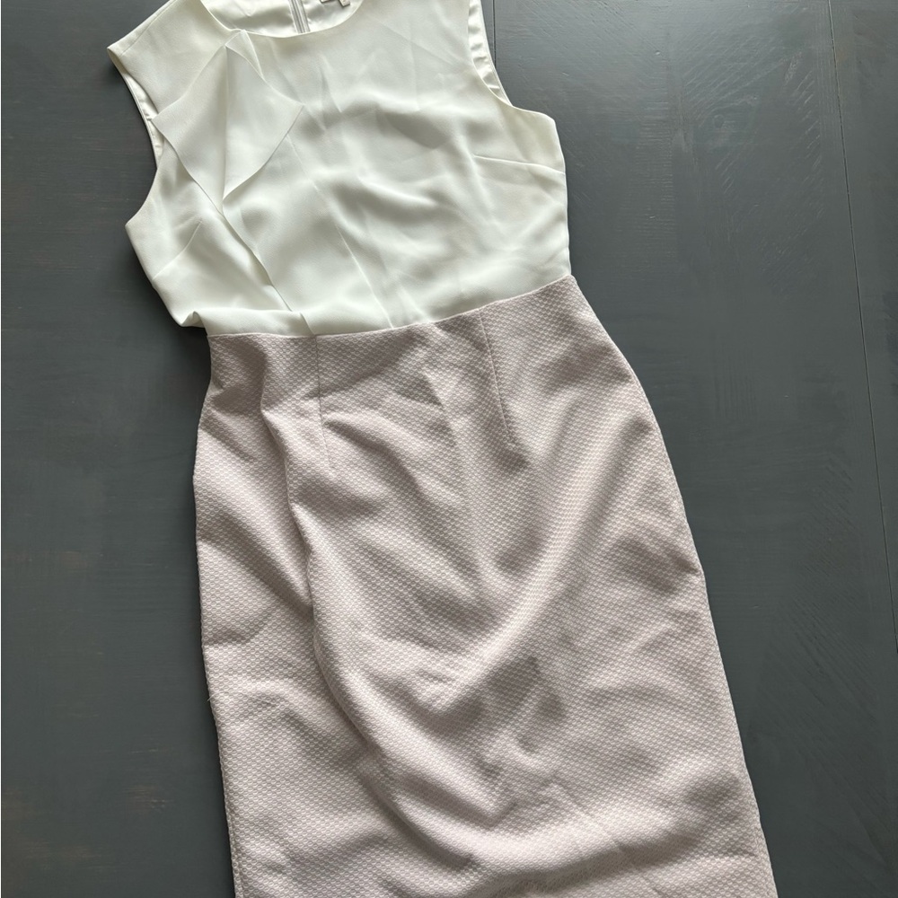 Elegant Ted Baker White and Light Pink Dress